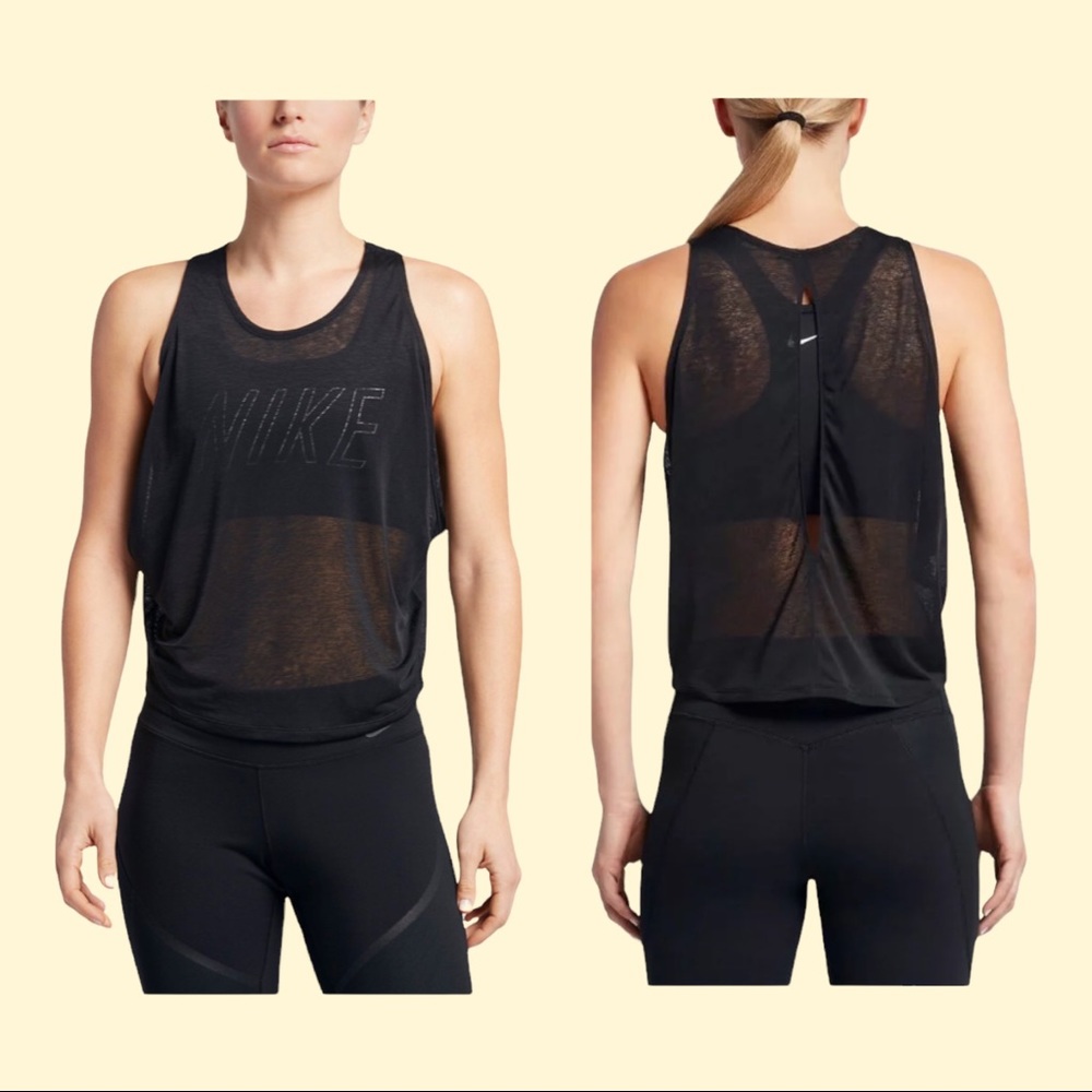 Nike Black Workout Brthe Tank Top Pro Inside Grx
